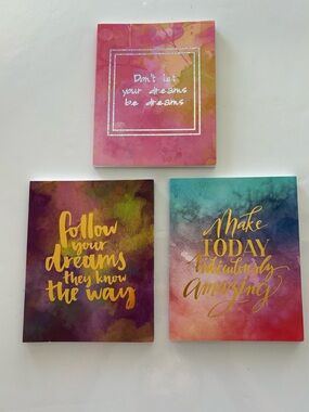 NWOT Set of 3 Motivational Mini Notebook / Journal Set